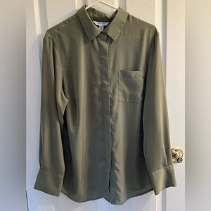 Olive Green Button-Up Shirt